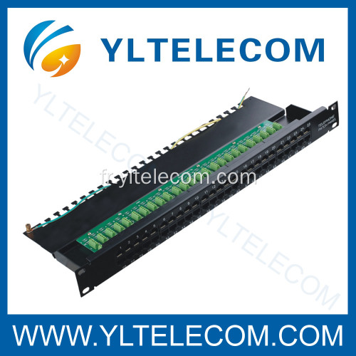 Cat.3 voix Patch Panel 50port avec ligne de terre